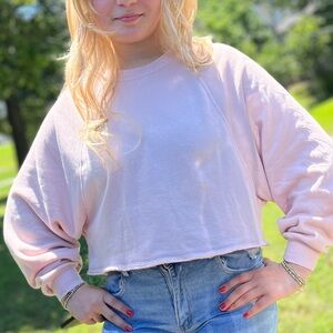 Gilly Hicks Light Pink Cropped Sweatshirt